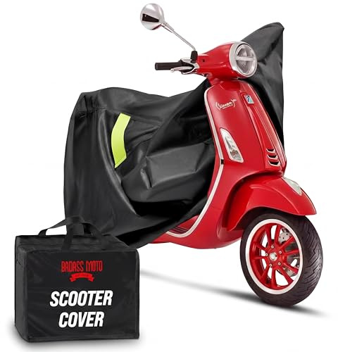 Badass Moto Ultimate Scooter Cover for Vespa Cover, Moped Cover Waterproof Outdoor Fits Honda Ruckus Scooter Cover Fits Honda Super Cub, Heavy Duty Motorcycle Cover Fits Yamaha Zuma 125 Cover
