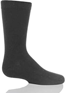 SockShop Kids’ Bamboo Socks, Comfort Cuff, Hand Linked Toes, Plain Bright Solid Striped, Soft,Breathable, 1 Pair Pack (UK, Age, 4 Years, 7 Years, Regular, Grey)