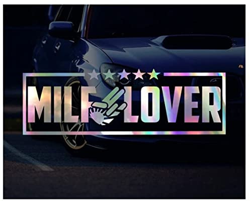 myrockshirt Milf Lover oilslick Hologramm 20 cm Aufkleber Autoaufkleber JDM Sticker Decal frei Farbwahl Profi Qualität