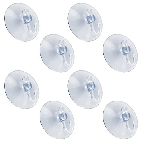 Lot de 8 crochets à ventouse transparents pour serviette de salle de bain, porte de cuisine - Avec crochets résistants - Charge maximale de 2 kg