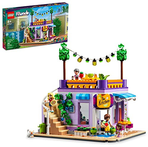 LEGO Friends Heartlake City Community Kitchen 41747 Ensemble de jouets de construction amusants pour garçons et filles à partir de 8 ans avec 3 mini-poupées, 1 micro-poupée, un chat et de nombreux