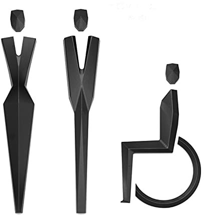Restroom Door Signs, Men and Women Restroom Sign, Geometry Brushed Aluminum Sign, Fitting Room Sign, Accessible ChannelSign, for Hotel, Restaurant, School Club (Black)