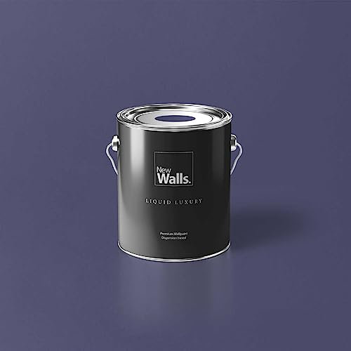 New Walls Premium Wandfarbe Violett, Dunkellila Liquid Luxury Dispersionsfarbe für Innenräume – 2,5 L
