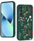 YUXING Silicone Cover per Samsung Galaxy A34 5G - Moda Modello Carino Custodia Design Sottile Slim Cover Antiurto, Antiscivolo Elegante, Protezione Totale (Floral,Green)