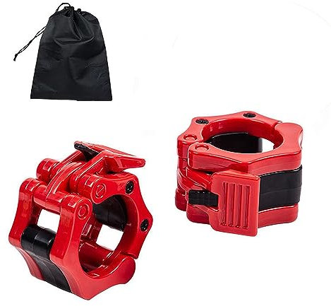 A Pair of 50mm 2 inch Olympic Bar Collars,Barbell Collars,Quick Release Pair of Locking 2 Olympic Bar,Weightlifting Collars,Locking Standard Bar Weight Plates Collar Clips