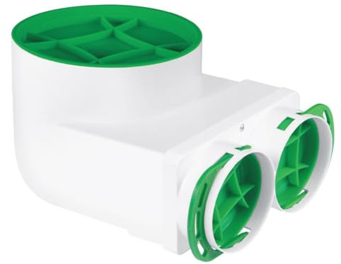 SYSTERM Caja de conexiones de techo vertical DN125-2x75, accesorios para recuperación, ventilación, calefacción, HVAC, sistema HVAC, sistema HVAC, recuperación de calor, ventilación, caja de