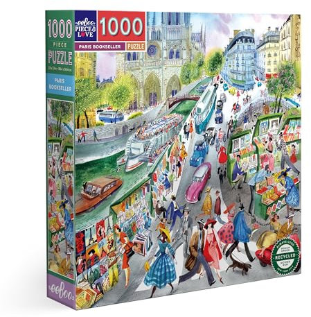 eeBoo Puzzle für Erwachsene, 1000 Teile aus Recycling-Karton, Puzzle über die Bouquinisten von Paris-PZTPBS
