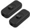 Juego de 2 interruptores Torpedo, Interruptor Bipolar 6A 250V, Interruptor pasante aereo unipolar lampara, Lámpara en Línea Interruptor en línea de 2 o 3 líneas, para pequeño dispositivo - Negro