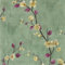 Hode Sticky Back Plastic Patterned Green Floral Plum Wallpaper 44cmx6m, Peel and Stick Self Adhesive Wallpaper Contact Paper Waterproof, Vinyl Wrap for Wall Furniture Bedroom Living Room Table
