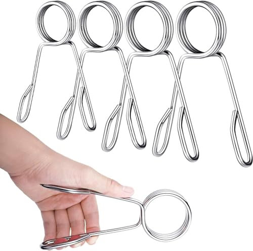 Lemecima 4 Pieces 2 Inch Dumbbell Spring Collars Barbell Clamps Locking Collars Clips for Weightlifting Exercise Fitness Training Supplies