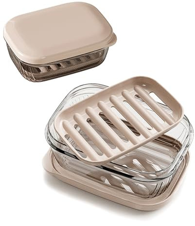 Soap Dish Holder with Lid, Leakproof and Waterproof Travel Soap Case with Drainage, Portable Sealed Shower Soap Box, Perfect for Bathroom Shower, Travel, Camp, Gym, Outdoor