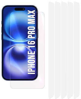 Fonetek 5x Clear Plastic PET Screen Protector Cover Guards for Apple iPhone 16 Pro Max
