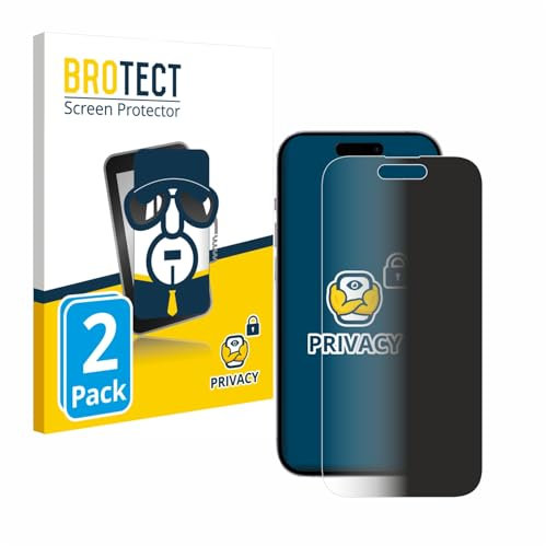 brotect (2 Pezzi Pellicola Privacy per Apple iPhone 14 Pro [Anti-Spy, Pellicola Protettiva Chiara, Blue Light Filter]