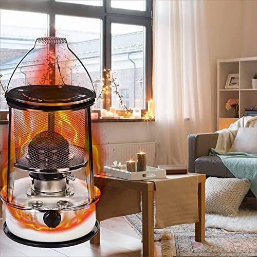 NTALJC Réchaud de Camping Chauffant à 360 °, Chauffage de Tente Portable, Chauffage à l'huile de kérosène, poêle à kérosène pour brûleur de fumée intérieur et extérieur/6L/blanc
