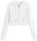 Warm Hoodie Damen Casual Solid Zipper Hooded Langarm Sweatshirt Short Shirt Tops Hoodie Bedruckt (White, M)