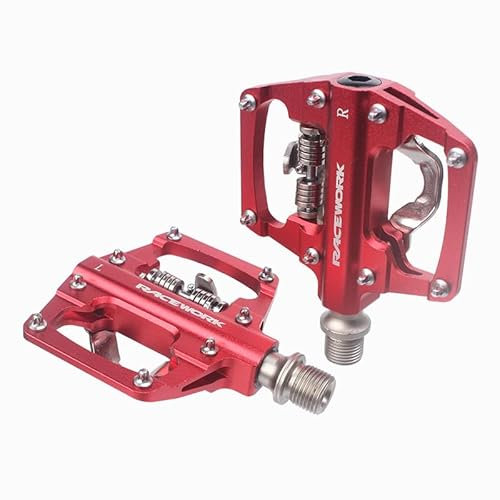 QTANZIQI MTB -Pedale MTB Automatische Pedale mit Autobloqueo, Aluminiumlegierung CNC, DU -Doppelplattform, Pedale für Mountainbike -Pedalrad (Netzwerk)
