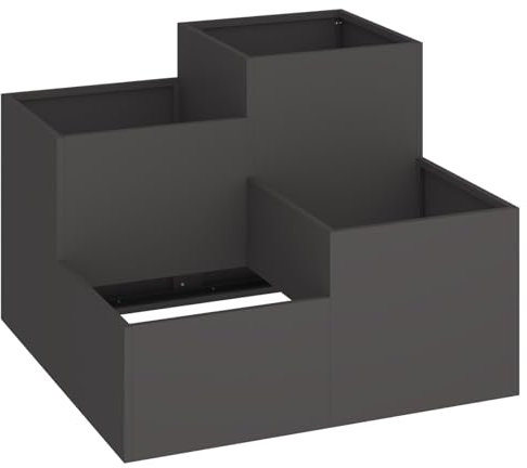 vidaXL vasi da Giardino 80x80x60 cm Acciaio Nero