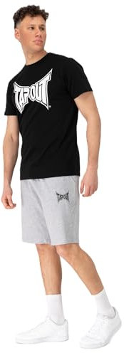 Tapout Herren T-Shirt & Shorts Set normale Passform WALKER, Black/Marl Grey, 3XL