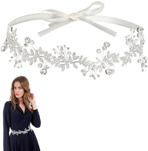 Abeillo Elegant Brautkleidgürtel Strass-Hochzeitsgürtel Glitzernder Kristall-Perlen-Kleidgürtel für Damenkleider Hochzeit