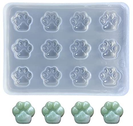 Kadagg Silikonform mit Katzenpfoten Liebespfotenabdruck Kunstharzform zum Backen Kuchen Seife Gelee Kekse Epoxidgussform Schlüsselanhänger Anhänger