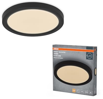 Osram Orbis Quickfix LED Deckenleuchte 195mm 16W Schwarz | Orbis Quickfix, Indoor Wall Lighting, Schwarz, 195 mm dia, 30000 h, 1-Pack