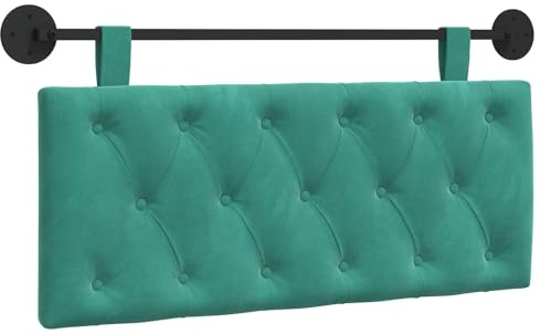 vidaXL Hängendes Kopfteil Türkis Samt, Schlafzimmer, modernes Wand-Kopfteil, rechteckig mit Samtbezug, gesteppt, Holzwerkstoff, platzsparende Dekoration