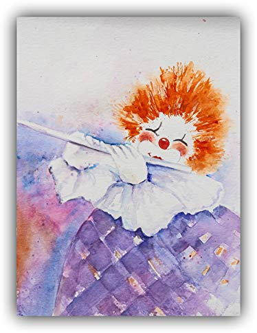 Buntes handemaltes Wandbild für das KinderzimmerClown