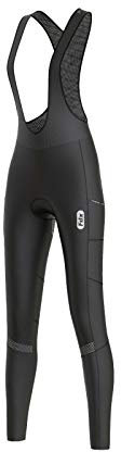 FDX Women’s Cycling Bib Tights – Italian Roubaix Fabric, Padded, Breathable, Quick Dry Ladies Thermal Bike Bib Pants – All Day Winter Biking Trouser, Bicycle Riding Leggings(Black-L)