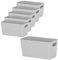 6x Ordnungsboxen - 10 cm hoch - GRAU - 20x10x10cm - 1,4 Liter - Ordnungskorb - Schubladenorganizer Schublade - Organizerbox - Ordnungssystem Kunststoff Aufbewahrung Bad Korb Schrank Schreibtisch Kiste
