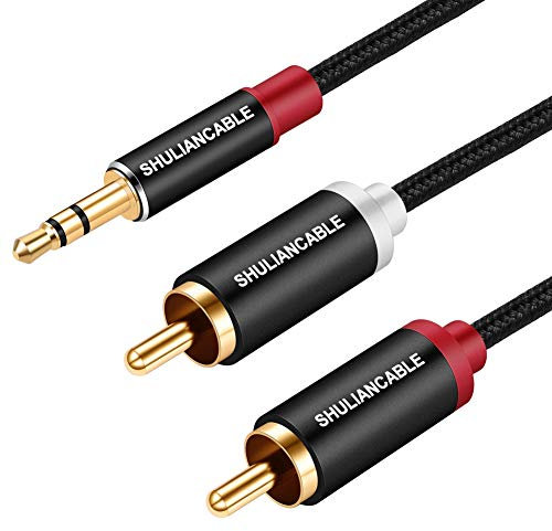 SHULIANCABLE Câble RCA Jack Audio Stéréo, 3.5mm vers 2RCA Mâle pour Smartphone,Amplificateur, Chaîne HiFi,Home Cinéma,TV,Autoradio etc (1M)