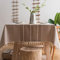 Plenmor Leinen Tischdecke Baumwolle, Leinenoptik Tischdecke Abwaschbar Table Cloth Boho Tischdecke Rechteckig für Küchentisch und Outdoor Tischtuch (Khaki, 220x140cm)