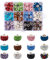 PandaHall 180 cuentas de cristal europeas de diamantes de imitación de 12 colores con agujero grande Rondelle espaciador cuentas sueltas con núcleo de color plateado
