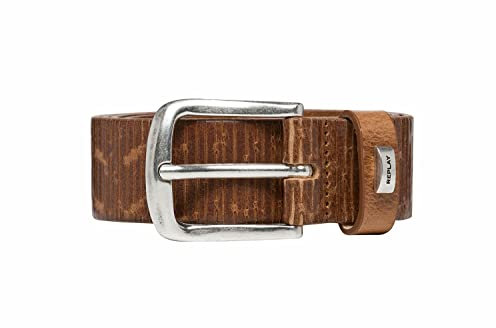 Replay Herren Gürtel aus Leder, Tan 045 (Braun), 95