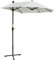 Outsunny 2m Half Parasol Market Umbrella Garden Balcony Parasol with Crank Handle, Cross Base, Double-Sided Canopy, Cream White