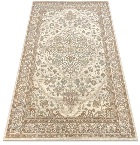 rugsx Wollteppich SOHO OSTA Kollektion 477.01.LA100, 100% Wolle, klassisch, Ornament, Rosette, Oeko-TEX Zertifiziert, beige 200x300 cm