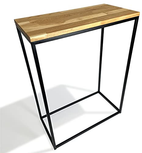 FLEXISTYLE Konsolentisch schwarz Metall Holz Eiche Industrial LOFT Design (60x80x30 EIN Regal)