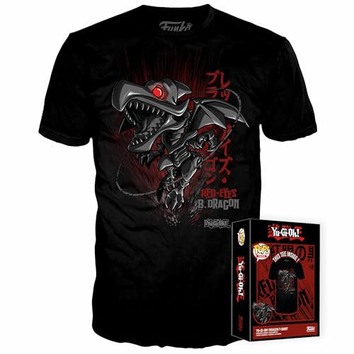 Funko Boxed Tee: Yu-Gi-Oh!- Red Eyes Blue Dragon - Small - (S) - T-Shirt, Maglietta - Vestiti - Idea Regalo - Top a Maniche Corte per gli Adulti Uomini e Donne - Merchandising Ufficiale