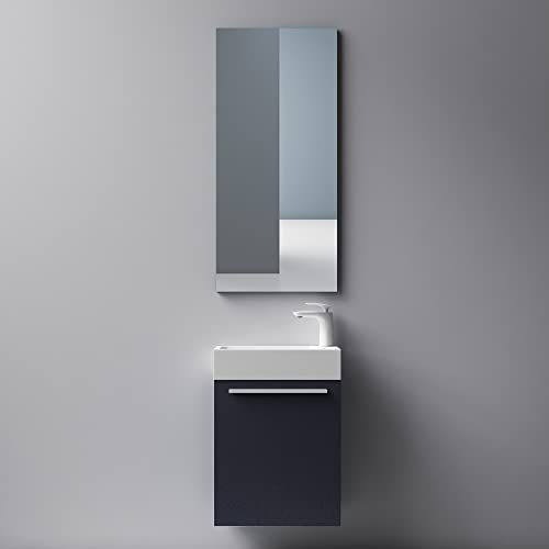 Mai & Mai Meuble de Salle de Bain Gris Noir Mat 46cm Meubles de Salle de Bain Suspendu avec Vasque