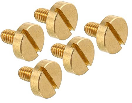 PATIKIL M4x10mm Knurled Thumb Screws, 5 Pack Flat Tip Brass Bolts Grip Knobs Fasteners Slotted Screw for Lighting Furniture Electronic Mechanical