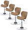 XGANGM Hussen für Barhocker mit Lehne Bezug Barhocker Stretch Stuhlhussen Barhocker Bar Drehstuhlbezug 2/4/6er Set Bar Stuhl Abdeckung Barhocker Schonbezüge mit Kurzer Rückenlehne,Dark Khaki,4PCS