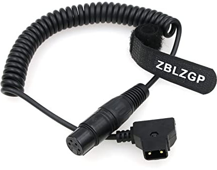 ZBLZGP D-tap Male to XLR 4-pin Female Power Cable for Blackmagic URSA Mini Pro 4.6K Camera LVM-170A Tvlogic Monitor Roland EDIROL R88 (Coiled Cable)