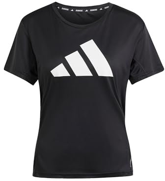 adidas Damen Run It Stripes Tee, Black, M