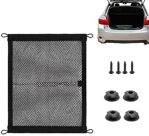 Boat Storage Net - Elastic Kayak Storage Net Bag with 4 Hooks, 4 Mounting Screws - Double Layer Cargo Mesh Bag, for Marine, Car, Home