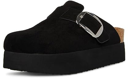 Madden Girl Women's Cutiepiie Platform Clog, Black Fabric, 8.5