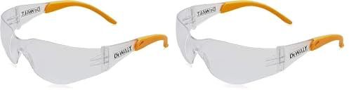 Dewalt DPG54-1D PROTECTOR Clear High Performance Lightweight Protective Safety Glasses With Wraparound Frame -Yellow/Clear (Packaging may vary) (Pack of 2)