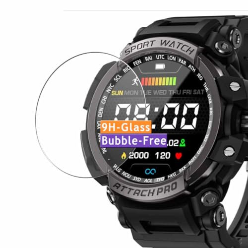 Vaxson 3 Stück 9H Panzer Schutz Glas kompatibel mit LOKMAT ATTACK PRO 1.32 smartwatch Smart Watch Schutzfolie Display schutz folie Panzerfolie SchutzGlas folien PanzerGlas