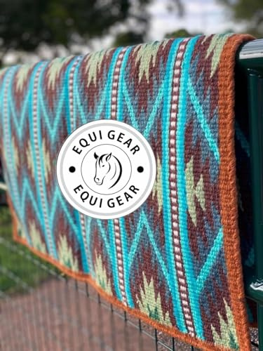 EQUIGEAR Western Show Horse Satteldecke aus neuseeländischer Wolle, Western-Design, handgefertigte Satteldecke, Wollpolster, Sensor Flex (Anpassung möglich), WZ41 (32x32)