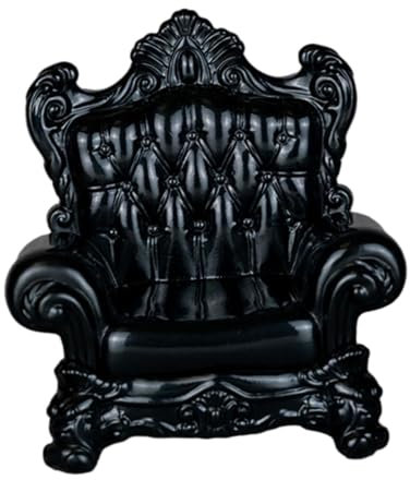 Amagogo 1/12 Puppenhaus, Einzelsofa, Mini-Sofa, Stuhl, Dioramen-Szenen mit Sessel, Miniatur-Wohnzimmermöbel für Feengarten, Schwarz