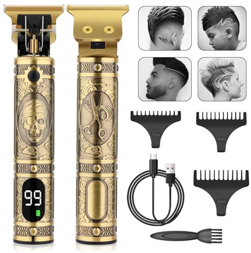 Profi Haarschneidemaschine, Haarschneider Haartrimmer Herren Bartschneider Barttrimmer Langhaarschneider USB Wiederaufladbar LED-Anzeige