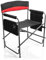 BigDean Campingstuhl 150kg mit Tisch – Klappstuhl mit Getränkehalter + Seitentasche – hochwertiger Angelstuhl in Schwarz/rot Regiestuhl klappbar